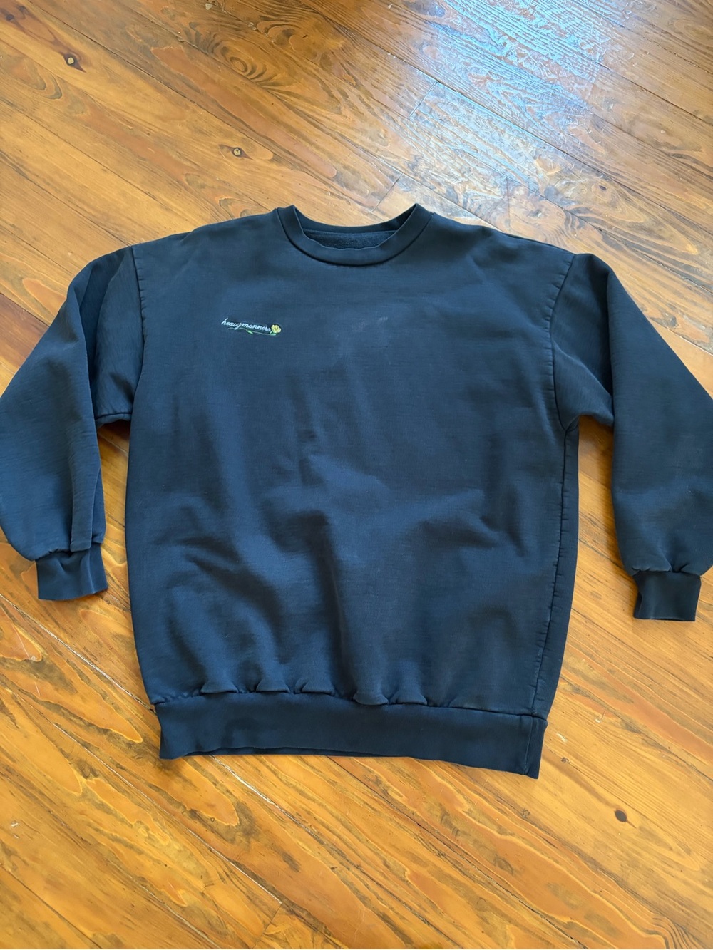 Heavy Manners Original Oversized Crewneck Sweatshirt Black Heavyweight Size M